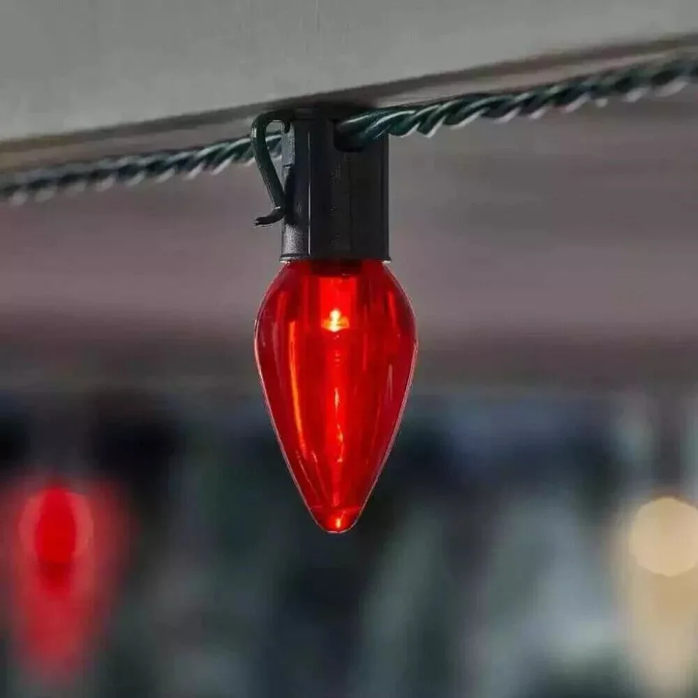 Home Accents 100 Count Red/Green Super Bright Steady Lit C9 Lights 65.4 Ft